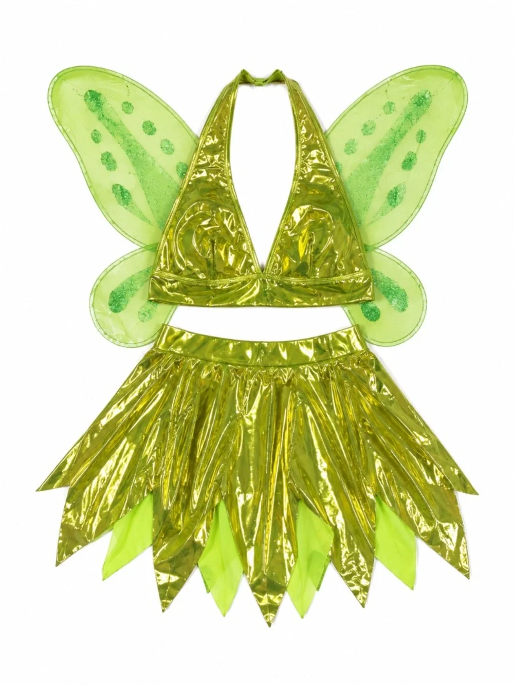 New - Tinker Bell Inspired Green & Gold Fairy Costume – Size Medium